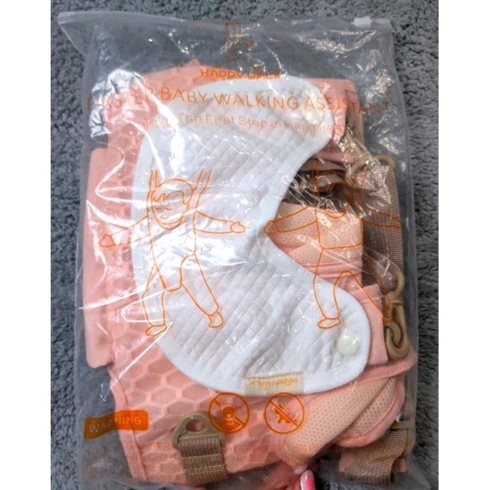 Happy Walk Baby Walking Assistant - Pink Infant Safety Harness Walker Aid ~ New